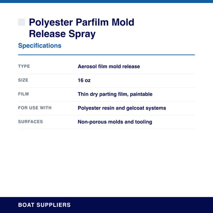 Polyester Parfilm Mold Release Spray specifications
