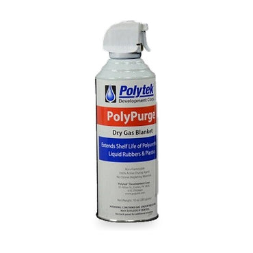 Polytek PolyPurge dry gas blanket 10 oz aerosol can with extension nozzle, shelf life extender for polyurethane liquids