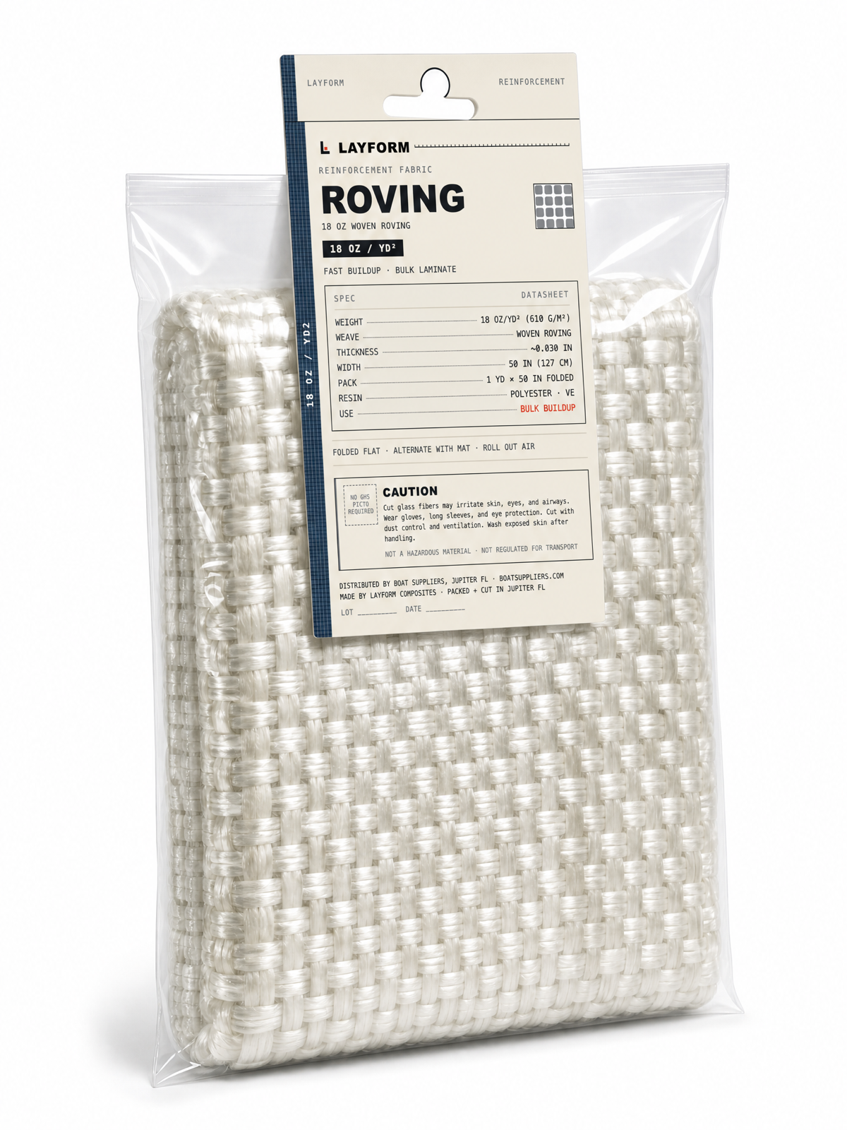 Layform Woven Roving 18 oz, 3 Yard Pack