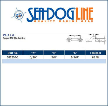 Sea Dog Stainless Steel Marine Pad Eye