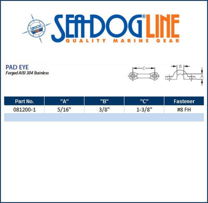 Sea Dog Stainless Steel Marine Pad Eye