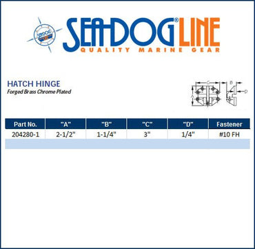 Sea Dog Chrome Plated Hatch Hinge