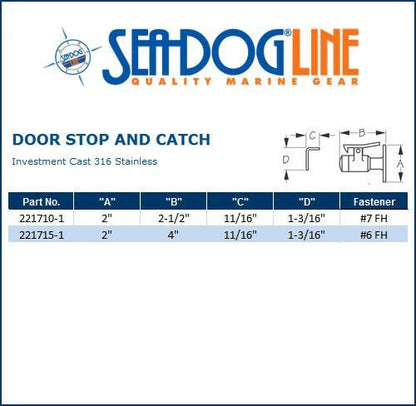 Sea-Dog Stainless Steel Door Stop and Catch
