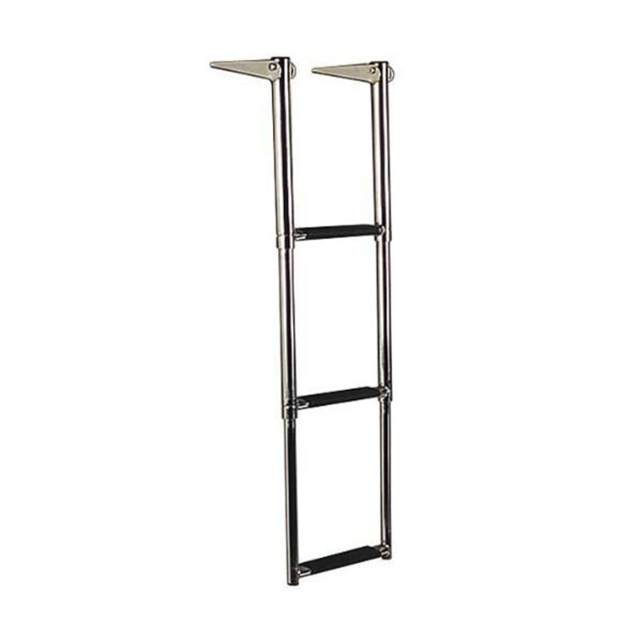 Stainless Steel 3 Step Telescoping Ladder w/ Gudgeon Mount