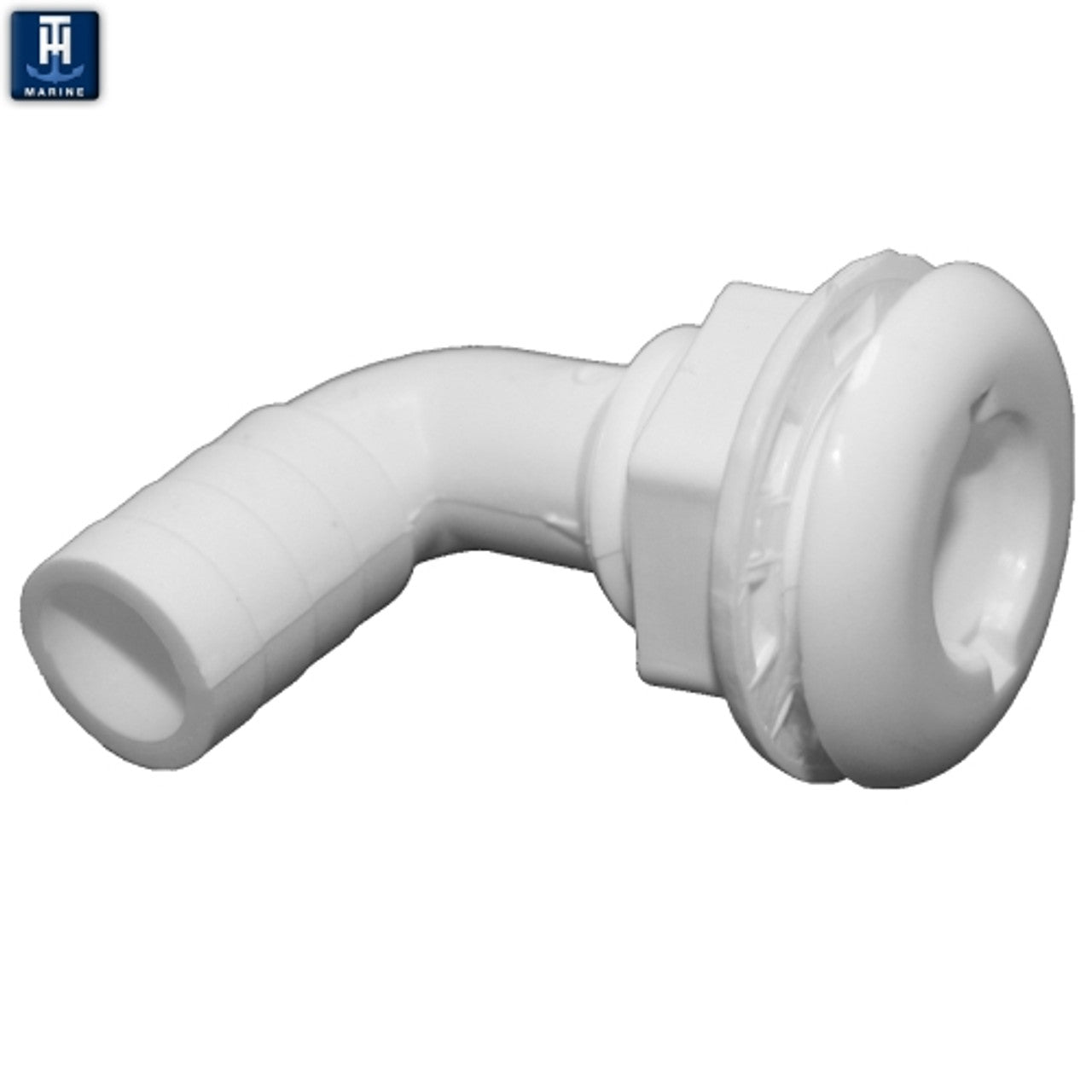 T-H Marine Thru-Hull Fitting, 3-4" 90 Degree - White