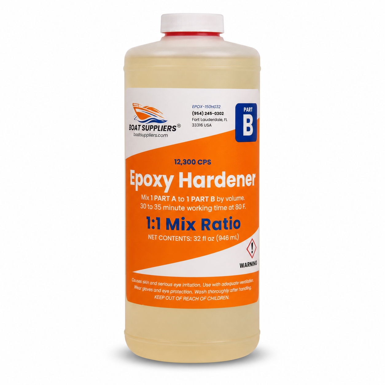 Boat Suppliers Thick Epoxy Hardener 1:1 ratio quart bottle