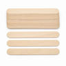 Stack of wooden tongue depressor stir sticks with three loose sticks
