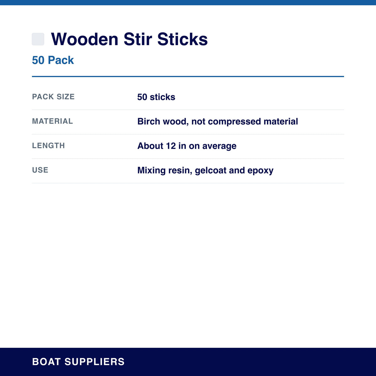 Wooden Stir Sticks specifications